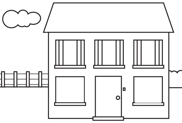 Дом раскраска для детей