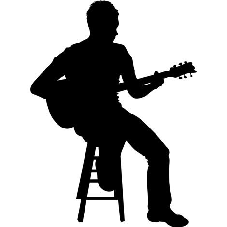 Гитарист силуэт