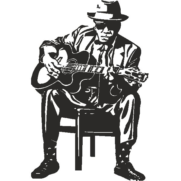 Гитарист трафарет