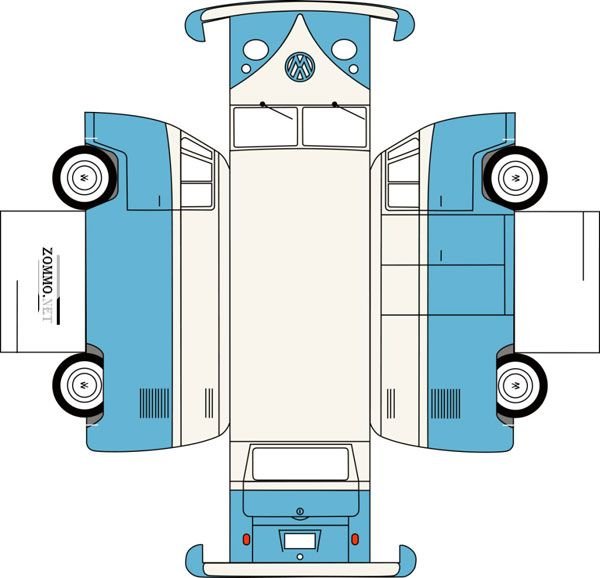 Развёртка машины из картона