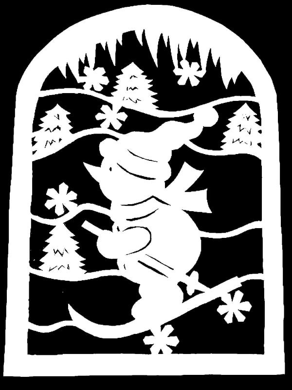 Вытынанки на окна новогодние