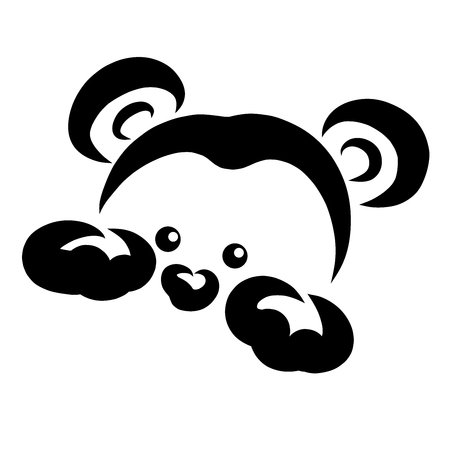 Трафарет на окно Медвежонок выглядывает