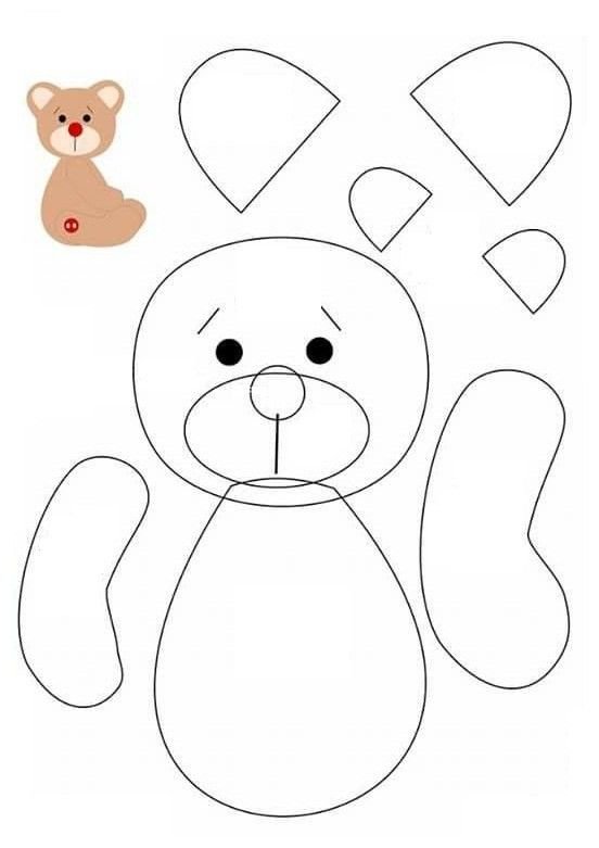 Шаблон медвежонка для аппликации