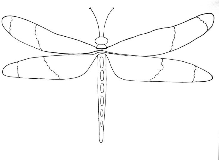 Стрекоза трафарет для вырезания
