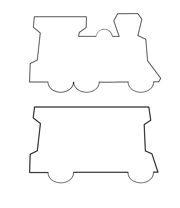 Пряничный паровоз трафарет