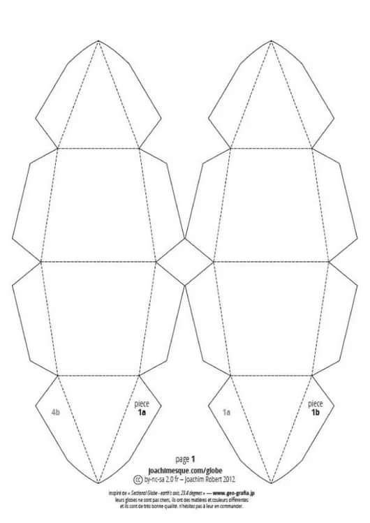 Развертка шара из бумаги для склеивания