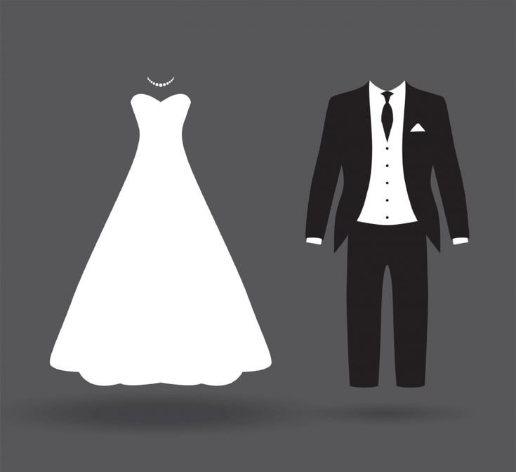 Свадебные силуэты жениха и невесты