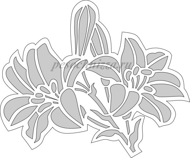 Вырезки на окна цветы