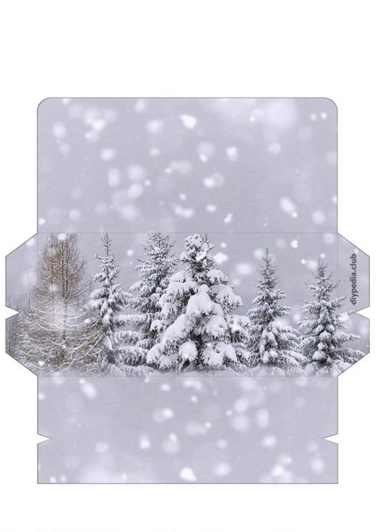 Конверт для денег с новым годом шаблон