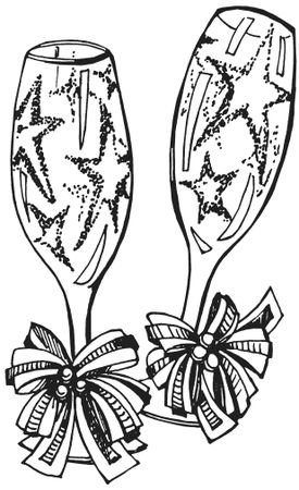 Украшение трафарет для бокала