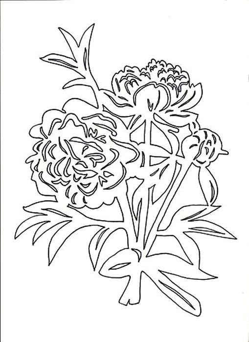 Цветы на окна трафареты