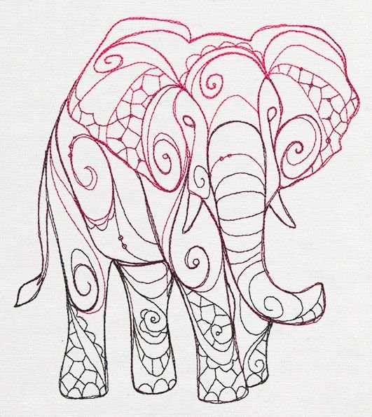 Индийский слон роспись