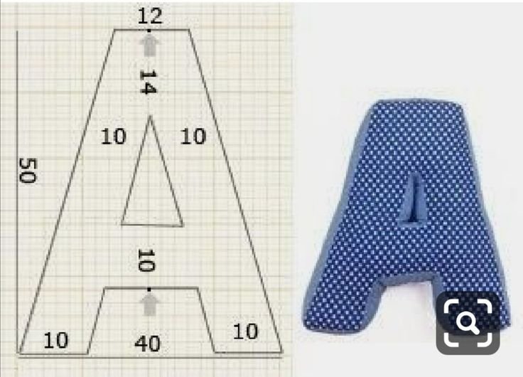 Буквы подушки выкройки