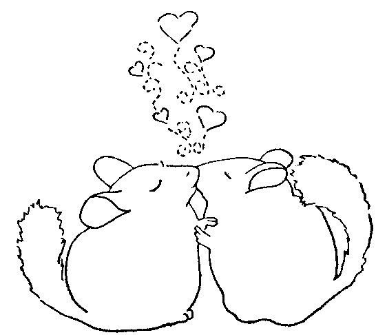 Хомячок с сердечком раскраска