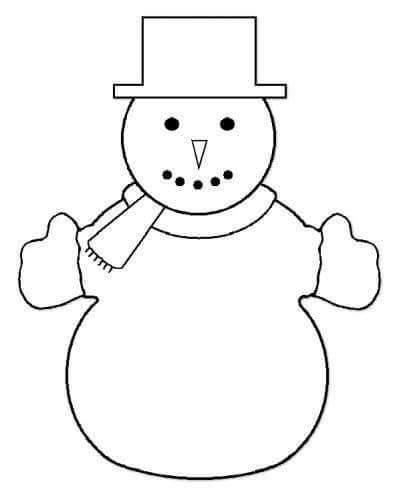 Снеговик шаблон для вырезания