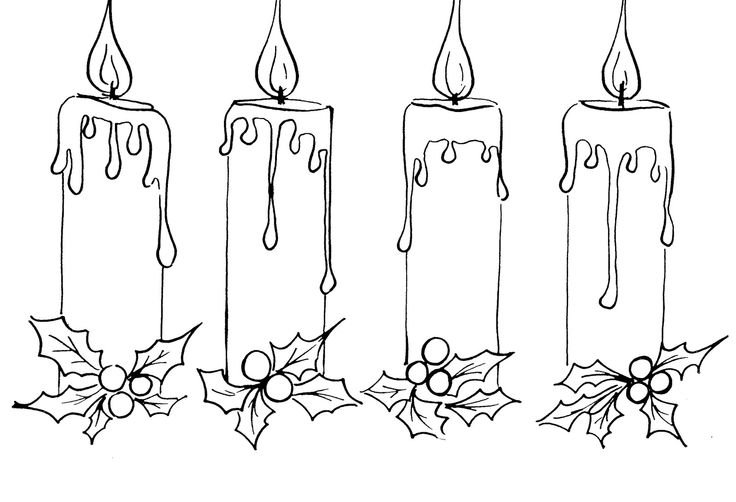 Раскраска Рождественская свеча: распечатать бесплатно, скачать
