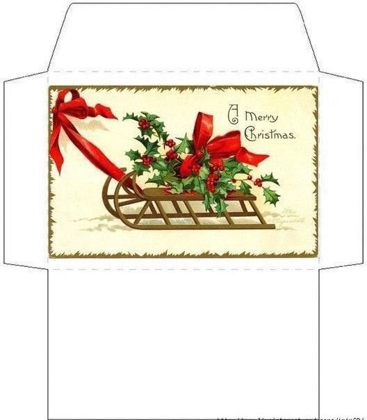 Конверт для денег на новый год