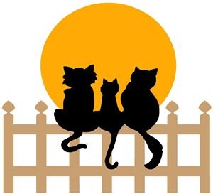 Силуэт кошки на заборе