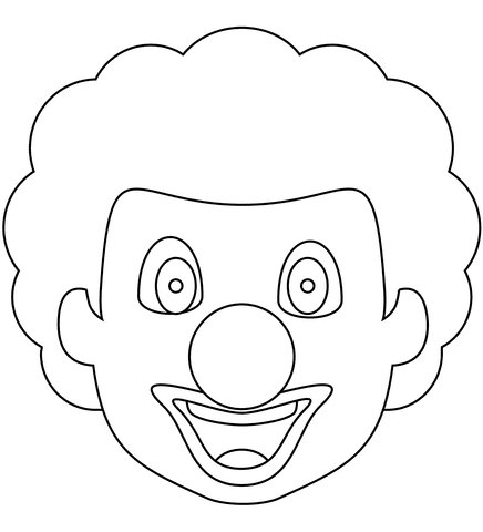 Лицо клоуна раскраски для детей