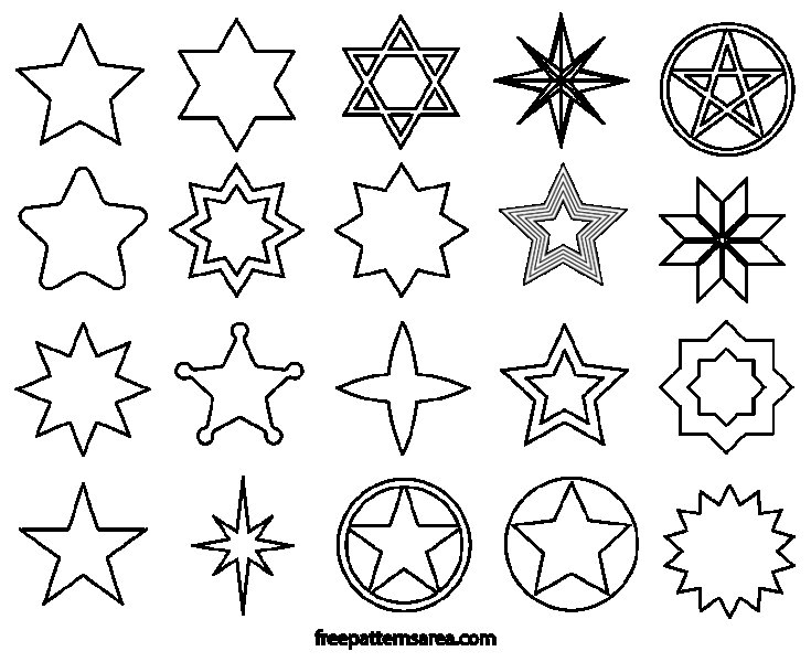 Трафарет для вырезания звезд