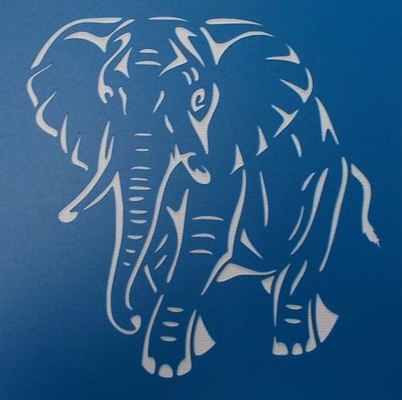 Слон трафарет