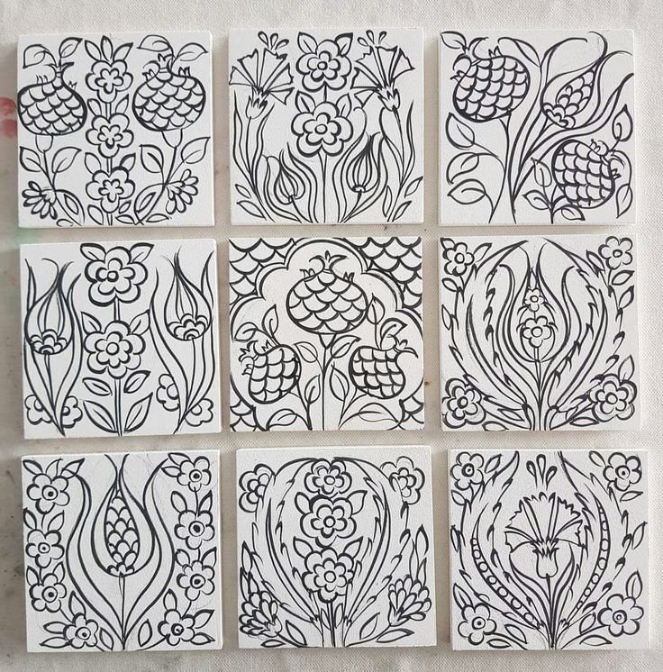 Орнамент плиточки роспись