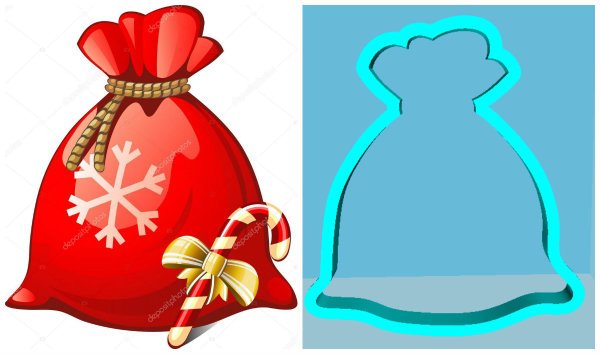 Мешок с подарками трафарет