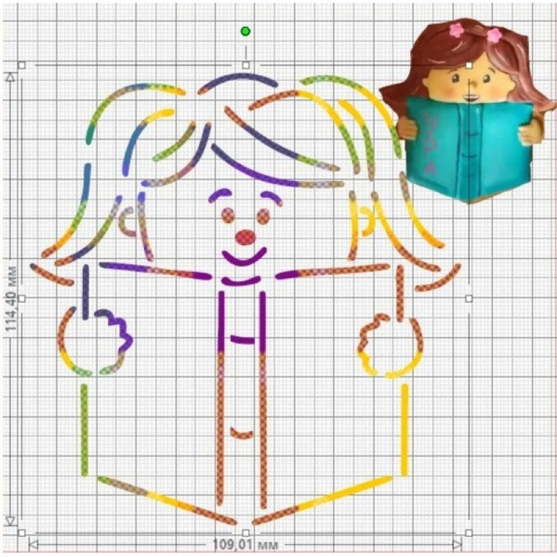 Трафарет девочки для торта