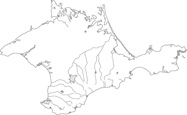 Физическая карта Крыма контурная карта