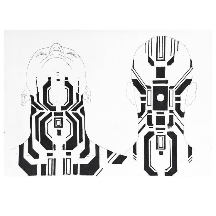 Тату киберпанк эскизы