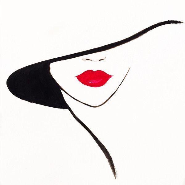 Дама в шляпе силуэт