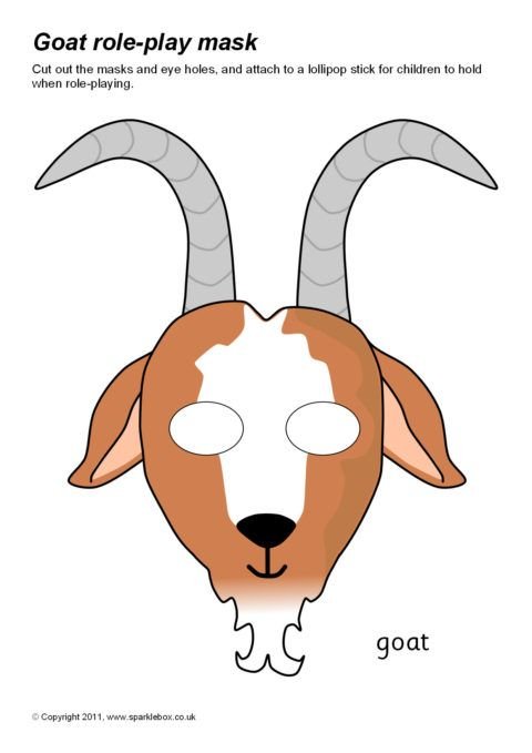 Маска козы для детей на голову