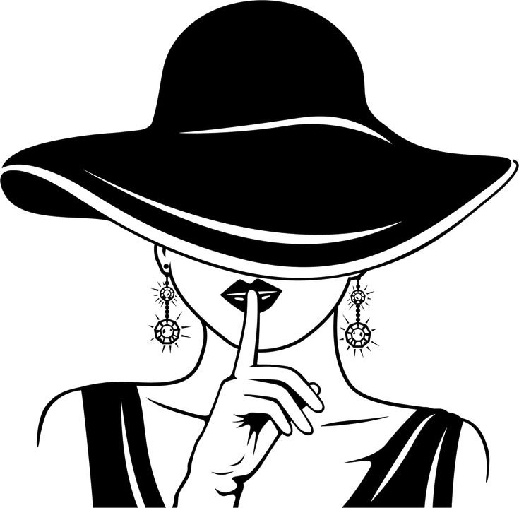 Дама в шляпе рисунок