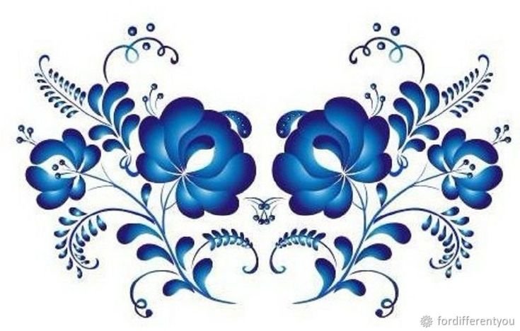 Орнаментная роспись Гжель