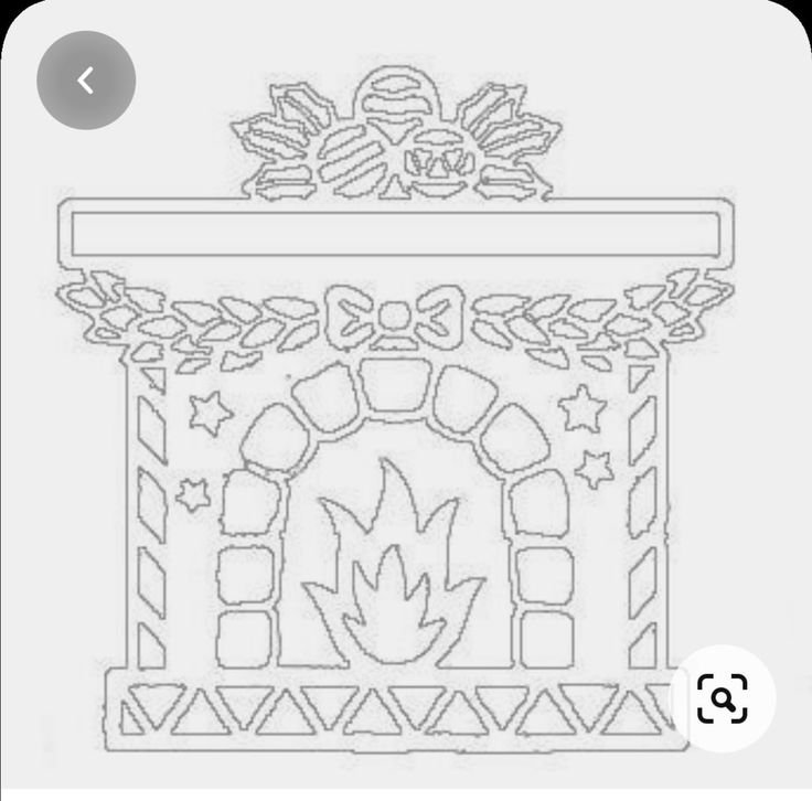 Вытынанка камин новогодний