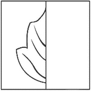 Трафарет половинки листьев для вырезания