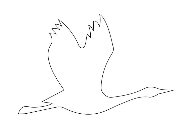 Трафарет журавля для вырезания из бумаги