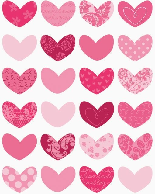 Маленькие цветные сердечки