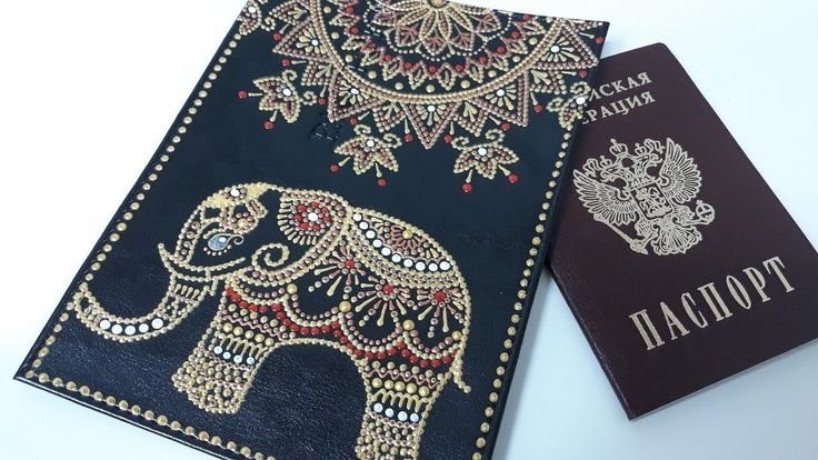 Точечная роспись паспортной обложки
