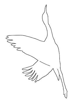 Журавли трафарет