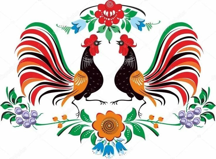 Птицы в Городецкой росписи