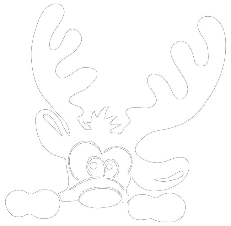 Трафареты на окна новогодние олени