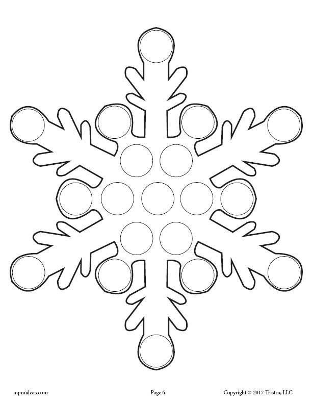 Снежинка раскраска для малышей