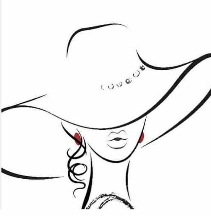 Женский силуэт в шляпе