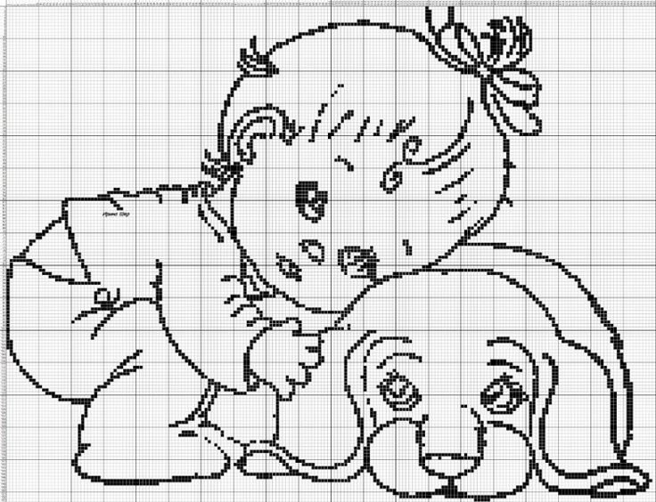 Монохромная вышивка схемы