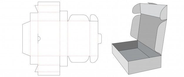 Картонная коробка развертка