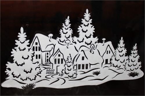 Новогодние пейзажи на окна