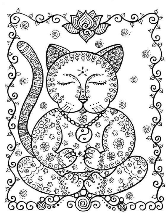 Раскраски антистресс кошки