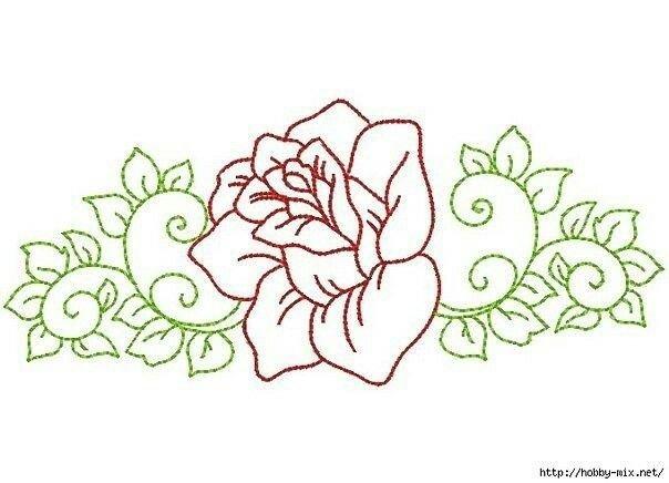 Трафарет для вышивки цветы