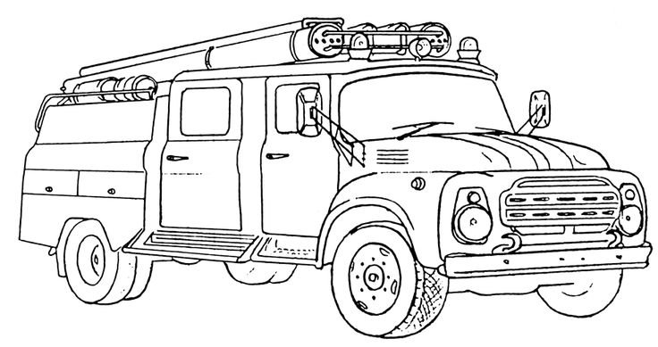 Пожарная машина ЗИЛ 131 рисунок